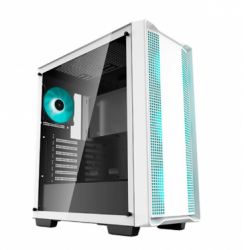 ﻿Gabinete DeepCool con Ventana CC560 WH V2, Midi-Tower, Mini-ITX/Micro-ATX/ATX, USB 2.0/3.0, sin Fuente, 4 Ventiladores Instalados, Blanco 