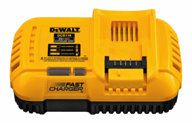 DeWALT Cargador Rápido para Baterías MAX DCB118, 20V/60V, Amarillo 