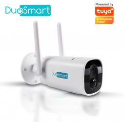 DuoSmart Cámara IP Foco para Interiores/Exteriores E41, Inalámbrico, Día/Noche 