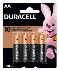 Duracell Pila Alcalina AA, 4 Piezas 