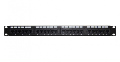 Enson Panel de Parcheo Cat6a UTP, 24 Puertos RJ-45, 1U, Negro 