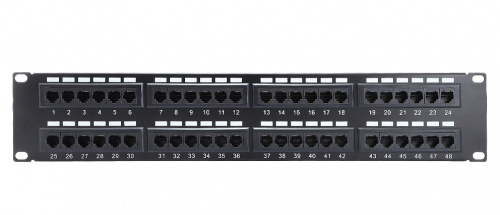 Enson Panel de Parcheo Cat6a UTP, 48 Puertos RJ-45, 2U, Negro 