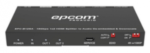 Epcom Divisor de Video/Video Splitter HDMI, de 1 X 2 Puertos 