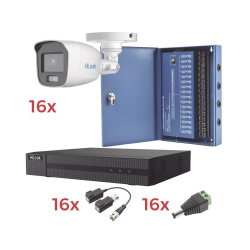 Epcom Kit de Vigilancia HL1080PL/16BCA de 16 Cámaras CCTV Bullet y 16 Canales, con Grabadora 