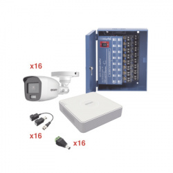 Epcom Kit de Vigilancia KE1080PL/16BCA de 16 Cámaras CCTV Bullet y 16 Canales, con Grabadora, Cables y Fuente de Poder 