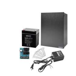 Epcom Kit Fuente de Poder para Videovigilancia RT1640AL6PL4, Entrada 40V, Salida 24V — Incluye Batería, Gabinete, Transformador y Soportes 