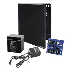 Epcom Kit Fuente de Poder para Cámara CCTV RT1640SMP3PL4, Entrada 24V, Salida 12V, 2.5A — Incluye Batería, Gabinete, Transformador y Soportes 
