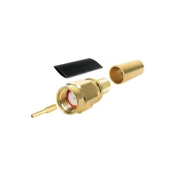 Epcom Conector Coaxial de Anillo Plegable SMA Macho - RG-8/X Hembra, Dorado 