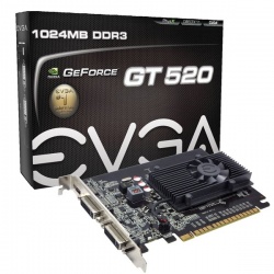 Tarjeta de Video EVGA NVIDIA GeForce GT 520, 1GB 64-bit DDR3, PCI Express 2.0 