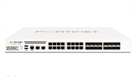 Router Fortinet con Firewall FortiGate 400E + 24x7 FortiCare and FortiGuard UTP, Alámbrico, 24Gbit/s, 16x RJ-45, 16x SFP 