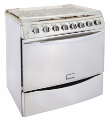 Frigidaire Estufa y Horno de Gas de 30'' FKGD30H4NLS, 6 Quemadores, Plata 