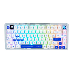 Teclado Gamer Game Factor KBG800 RGB 60%, Teclado Mecánico, Switch Gray, Inalámbrico, Blanco (Español) 