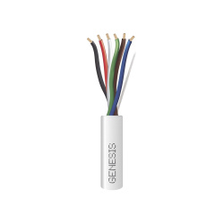 Genesis Bobina de Cable de Alarma, 6x 18 AWG, 305 Metros, Blanco 