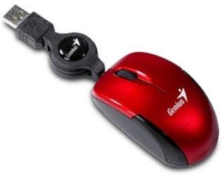 Mouse Genius Óptico Micro Traveler, Alámbrico, USB, 1200DPI, Rojo 