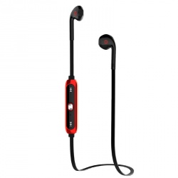 Getttech Audífonos Intrauriculares con Micrófono Tune, Inalámbrico, Bluetooth, Negro/Rojo 