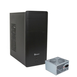 Gabinete Getttech GG1802 con Ventana , Midi-Tower, ATX/Micro-ATX, USB 2.0, con Fuente de 500W, 1 Ventilador Instalado, Negro 