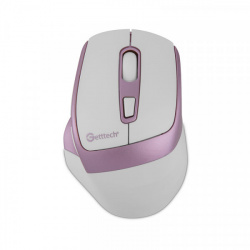 Mouse Ergonómico Getttech Wireless 6D Office, Inalámbrico, Bluetooth, USB, 7200DPI, Rosa/Blanco 