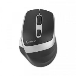 Mouse Ergonómico Getttech Wireless 6D Office, Inalámbrico, Bluetooth, USB, 7200DPI, Negro/Plata 