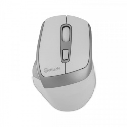 Mouse Ergonómico Getttech Wireless 6D Office, Inalámbrico, Bluetooth, USB, 7200DPI, Plata/Blanco 