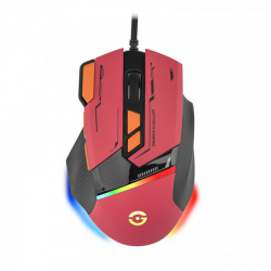 Mouse Gamer Ergonómico Getttech GPM-RGBWR-G1-RD, Alámbrico, USB, 7200DPI, Naranja/Rojo 