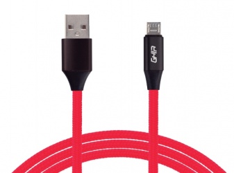 Ghia Cable USB A Macho - Micro USB B Macho, 1 Metro, Rojo/Negro 