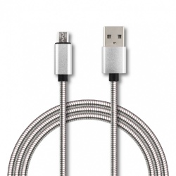 Ghia Cable USB A Macho - Micro USB A Macho, 1 Metro, Plata 