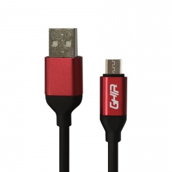 Ghia Cable USB A Macho - Micro USB A Macho, 1 Metro, Negro/Rojo 