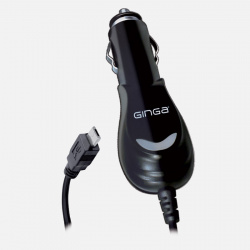Ginga Cargador para Auto PLUG-MOTV82A, 2A, 1x Micro USB, Negro 