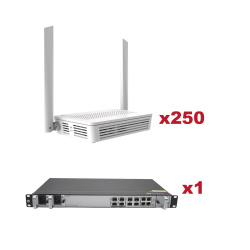 Huawei Terminal de Línea Óptica EG8041V5-KIT, 4 Puertos GPON, Wi-Fi, 4x RJ-45 - incluye OLT EA5801E-GP04 