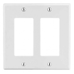 Hubbell Placa de Pared P262W, 2 Puertos, Blanco 