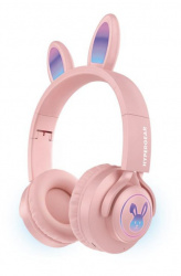 HyperGear Audífonos Gamer con Micrófono Bunny Track, Inalámbrico, Bluetooth, Micro-USB, Rosa 