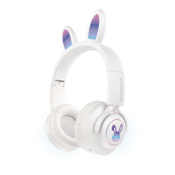 HyperGear Audífonos con Micrófono Bunny Tracks, Bluetooth, Inalámbrico, Micro-USB, Blanco 