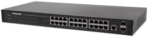 Switch Intellinet Gigabit Ethernet 560917, 24 Puertos 10/100/1000Mbps + 2 Puertos SFP, 52 Gbit/s, 8000 entradas - Administrable 