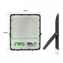 JWJ Reflector LED Tipo Lupa JLRET-300B, Luz Blanca, 300W, 30.000 Lúmenes, Negro 