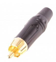 Kapton Conector RCA Macho, Negro/Oro 