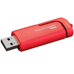 Memoria USB Kingston DataTraveler 104, 32GB, USB 2.0, Rojo 