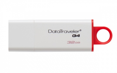 Memoria USB Kingston DataTraveler I G4, 32GB, USB 3.0, Blanco/Rojo 