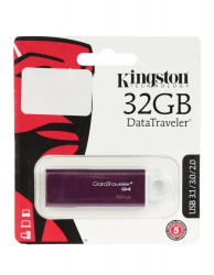 Memoria USB Kingston DataTraveler G4, 32G, USB 3.0, Morado 