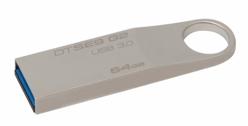 Memoria USB Kingston DataTraveler SE9 G2, 64GB, USB 3.0, Lectura 100MB/s, Metálico 