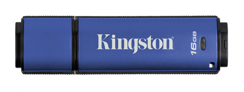Memoria USB Kingston DataTraveler Vault Privacy Managed, 16GB, USB 2.0, Encriptación de 256 bits, Azul 