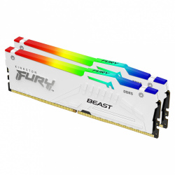 Kit Memoria RAM Kingston FURY Beast RGB DDR5, 6000MHz, 64GB (2 x 32GB ), Non-ECC, CL36, XMP/EXPO, Blanco 