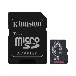 Memoria Flash Kingston Industrial. 16GB MicroSDHC UHS-I Clase 10, con Adaptador 