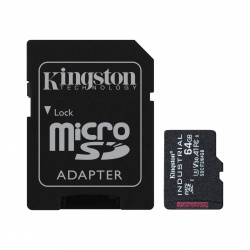 Memoria Flash Kingston Industrial, 64GB MicroSDXC UHS-I Clase 10, con Adaptador 