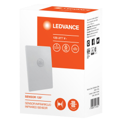 Ledvance Sensor de Movimiento Infrarrojo 85200, Alámbrico, Blanco 