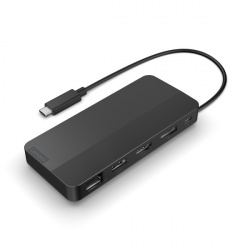 Lenovo Docking Station USB-C Dual Display Travel Dock USB-C, 1x USB-A 2x USB-C, 1x HDMI, 1x Display Port, 1x RJ-45, Negro 