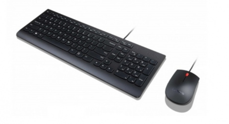 Kit de Teclado y Mouse Lenovo Essential, Alámbrico, USB, Negro (Español) 