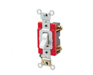 Leviton Apagador Sencillo Palanca 1221-2W, 1 Vía, 20A, Blanco 