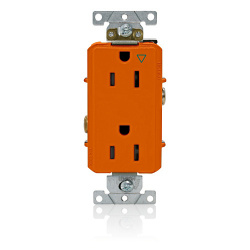 Leviton Tomacorriente 16362-OIG, 2 Enchufes, 125V, 15A, Naranja 