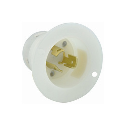 Leviton Clavija Empotrable de Media Vuelta, 15A, 125V, Nema L5-15P, Blanco 