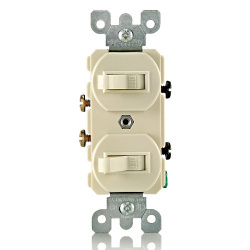 Leviton Interruptor Combinado, 1 Vía, 15A, 120V, Marfil 